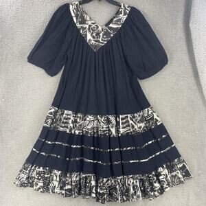 VTG Ropa of California House Dress Womens Small Flowy Cotton Mumu Boho 80s USA